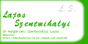 lajos szentmihalyi business card